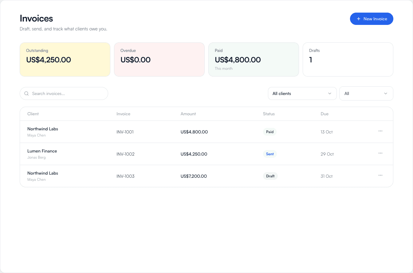 rebban invoices view